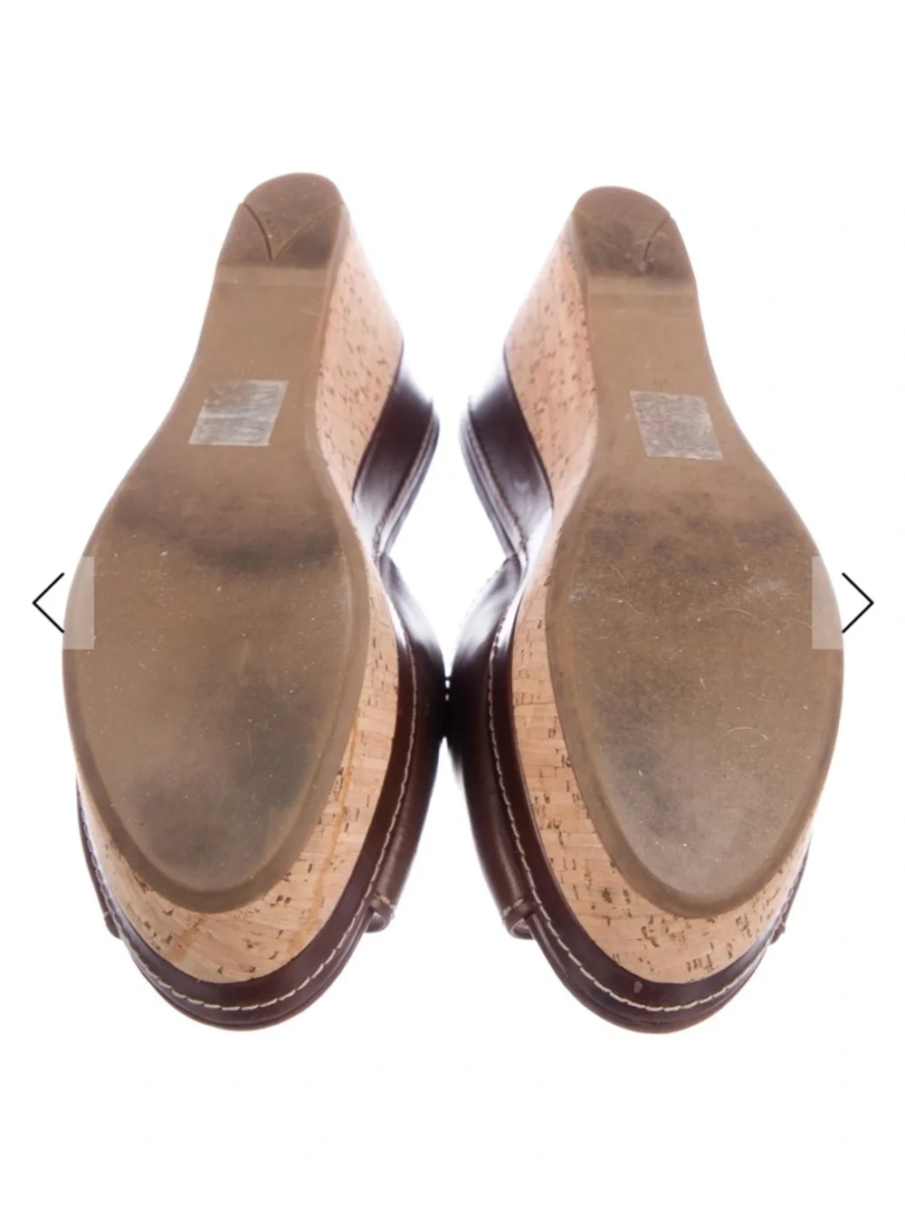 Prada Dark Brown Leather Cork Wedge Slide - Picture 6 of 6